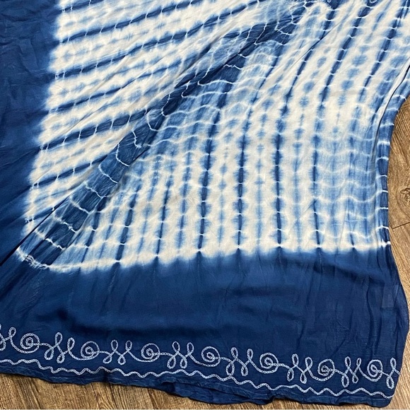 Exist Gauze Dress Free Size Tie Dye Boho Hippie Sundress Beach Cover Up Rayon - Picture 4 of 8